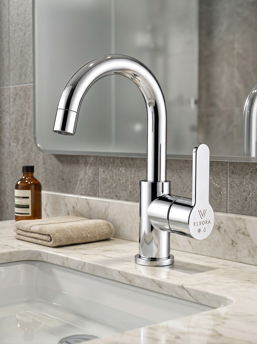 ELVORA SİLVER LÜX BANYO LAVABO BATARYASI