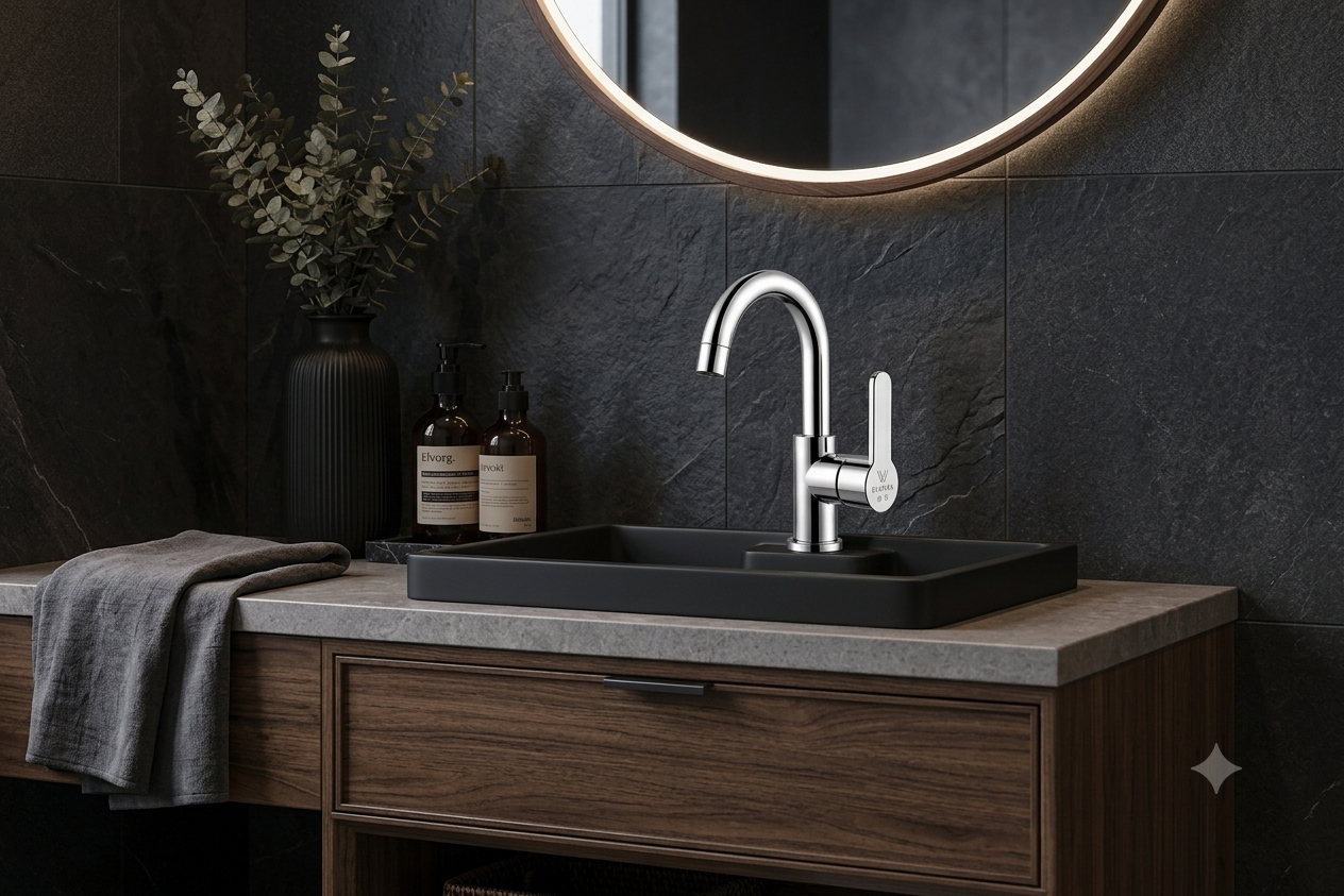 ELVORA SİLVER LÜX BANYO LAVABO BATARYASI