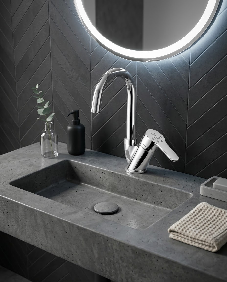 ELVORA LÜX KUĞU BANYO LAVABO BATARYASI